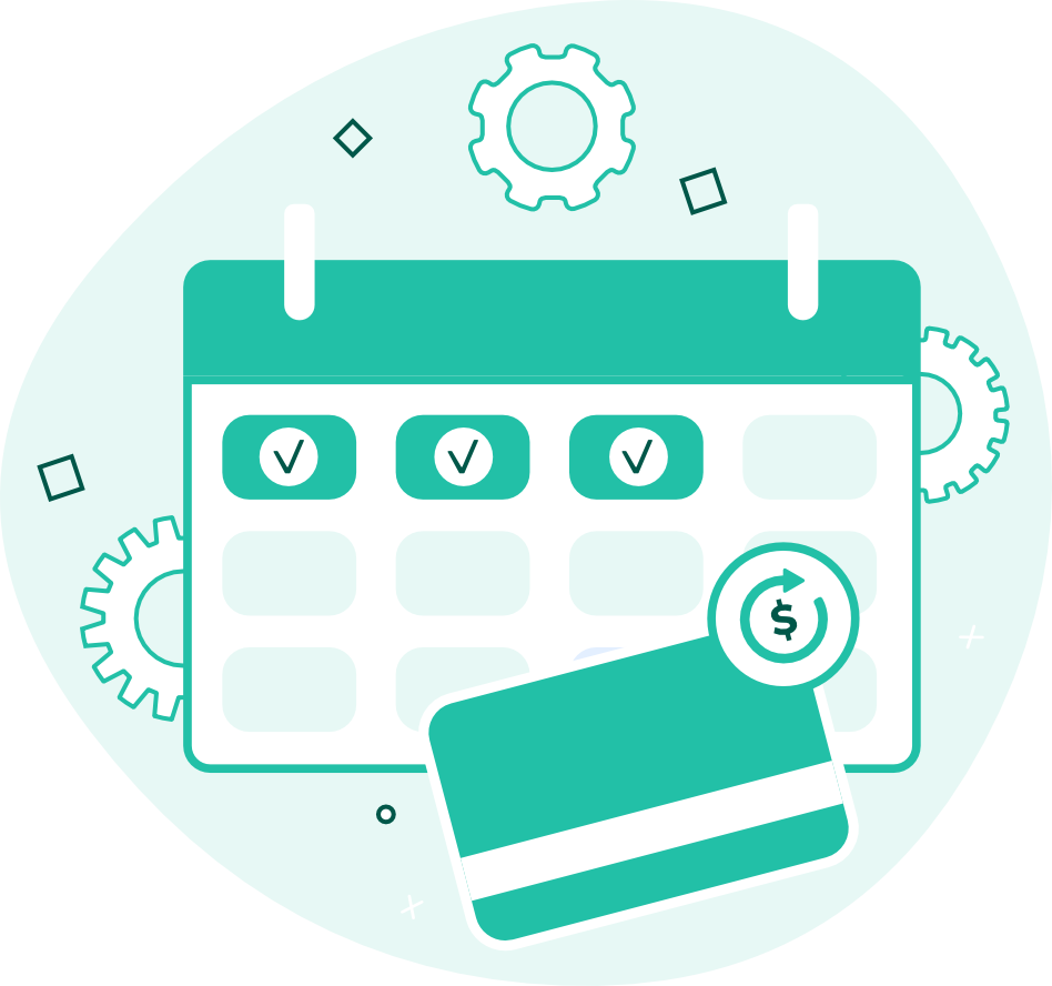 illustration of callendar and credit card